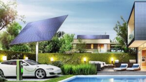 laadpaal en zonnepanelen